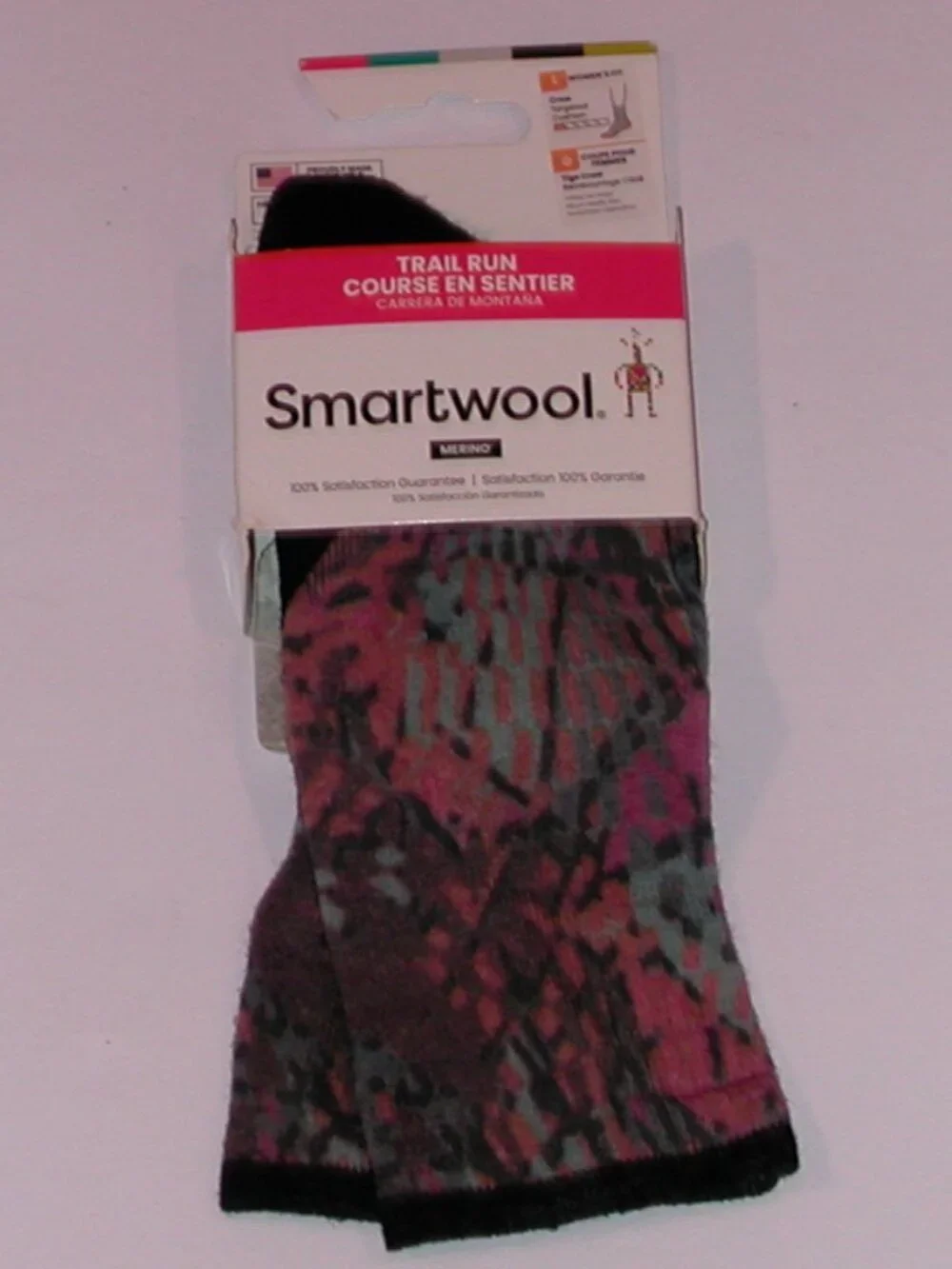 Smartwool Trail Run Targeted Cushion Triangle Prism Print Crew Socks Women's LG
